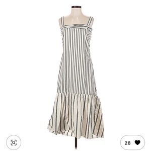Theory Black and White Striped Dress